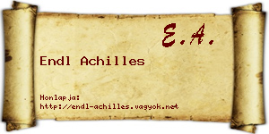Endl Achilles névjegykártya